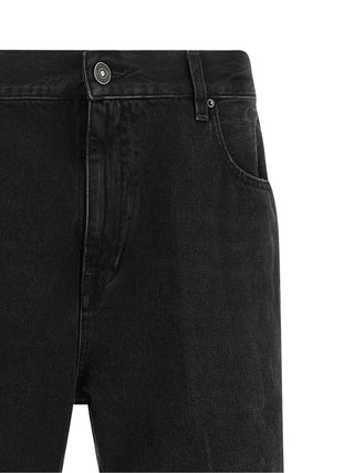 Black Cotton Flared Jeans