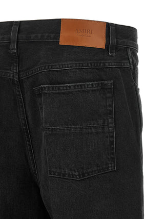 Black Cotton Flared Jeans