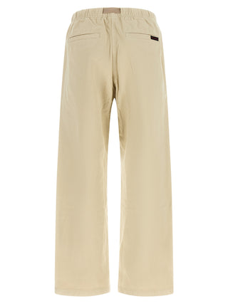 Beige Cotton Casual Pants