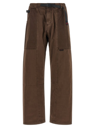 Brown Cotton Casual Pants