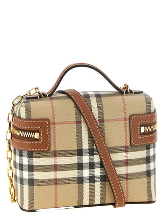 Beige Polyethylene Crossbody Bag