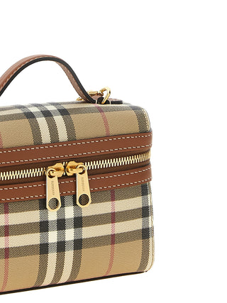 Beige Polyethylene Crossbody Bag