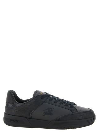 Black Leather Chunky Sneakers