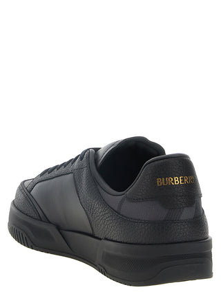 Black Leather Chunky Sneakers