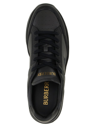 Black Leather Chunky Sneakers