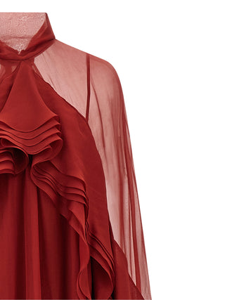 Bordeaux Silk Long Dress