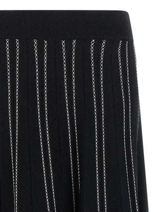 Black Viscose Midi Skirt