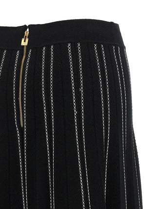 Black Viscose Midi Skirt