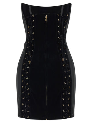 Black Polyester Short Dress