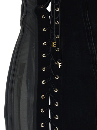 Black Polyester Short Dress