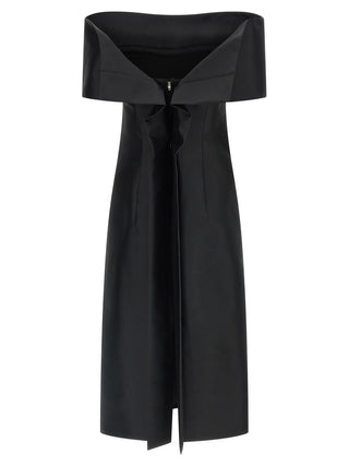 Black Silk Midi Dress