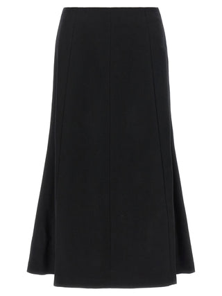 Black Polyamide Midi Skirt