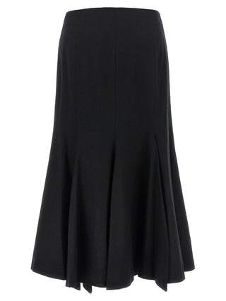 Black Polyamide Midi Skirt