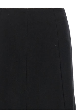 Black Polyamide Midi Skirt