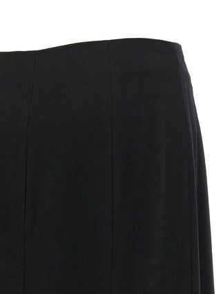 Black Polyamide Midi Skirt