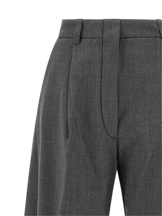 Gray Polyester Dress Pants