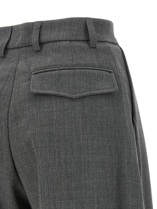 Gray Polyester Dress Pants
