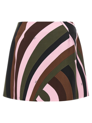 Multicolor Silk Long Skirt