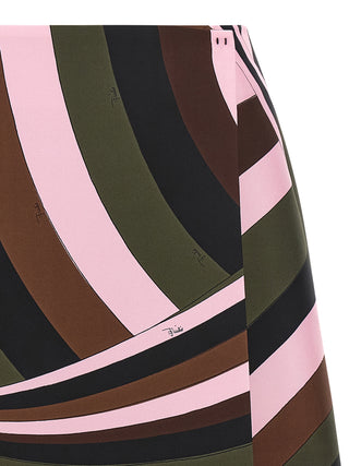 Multicolor Silk Long Skirt
