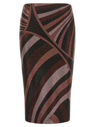 Bordeaux Polyamide Midi Skirt