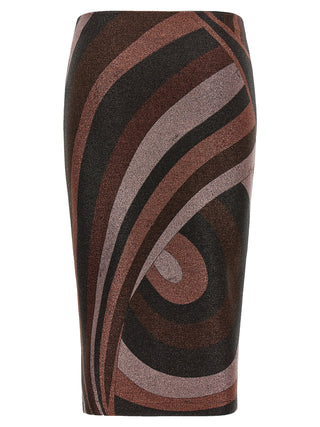 Bordeaux Polyamide Midi Skirt