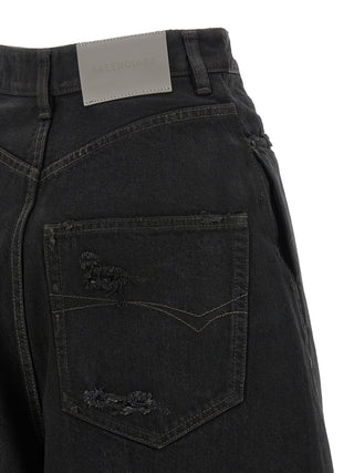 Black Cotton High-Waisted Jean