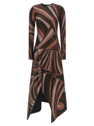 Bordeaux Polyamide Midi Dress