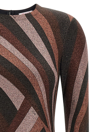 Bordeaux Polyamide Midi Dress