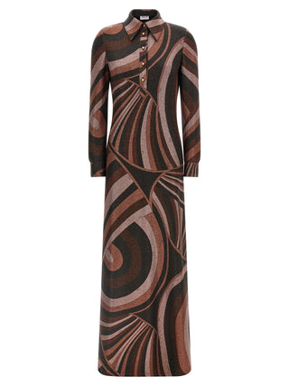 Bordeaux Polyamide Long Dress
