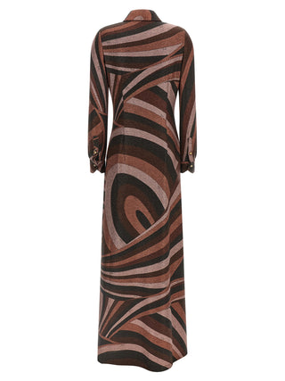 Bordeaux Polyamide Long Dress