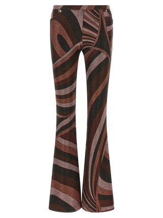 Bordeaux Polyamide Flared Pants