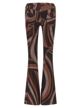 Bordeaux Polyamide Flared Pants