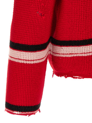 Red Wool Cardigan