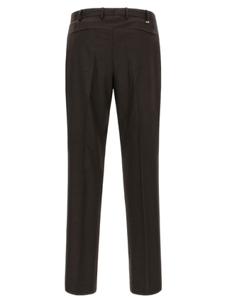 Brown Virgin Wool Dress Pants