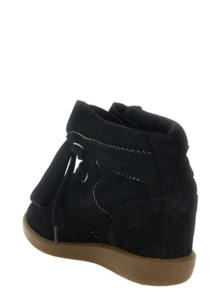 Black Cowhide Wedge Sandals