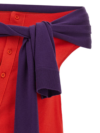 Red Wool Sleeveles T-Shirt