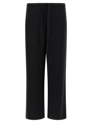 Black Cotton-Like Casual Pants