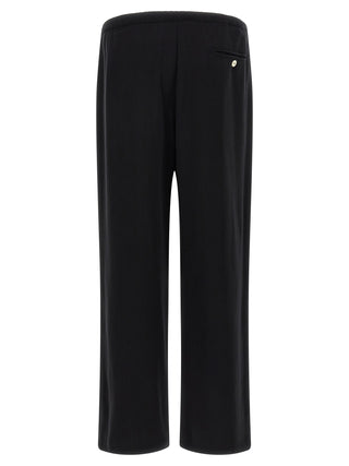 Black Cotton-Like Casual Pants