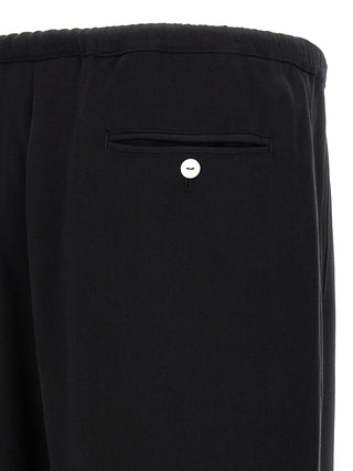 Black Cotton-Like Casual Pants