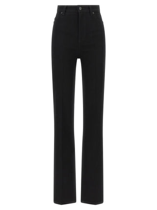 Black Elastane High-Waisted Jean