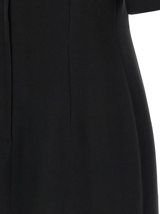 Black Virgin Wool Midi Dress