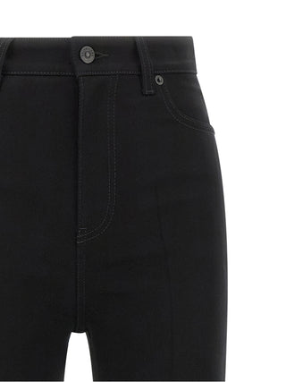 Black Elastane High-Waisted Jean