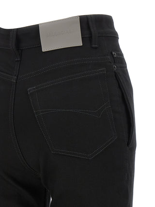 Black Elastane High-Waisted Jean