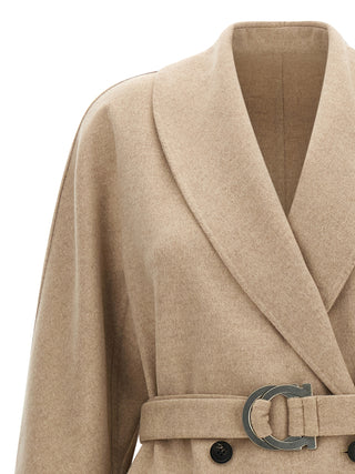 Beige Virgin Wool Coat