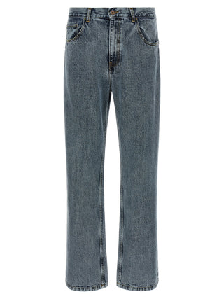 Gray Cotton Relaxed Fit Jeans