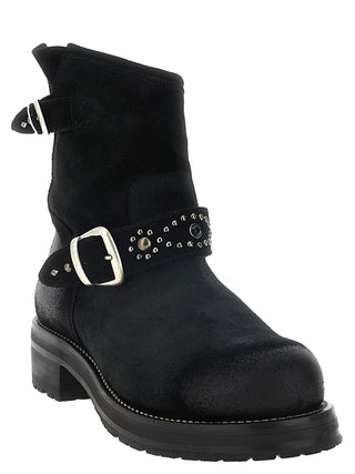 Black Calfskin Ankle Boots