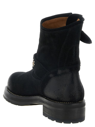 Black Calfskin Ankle Boots