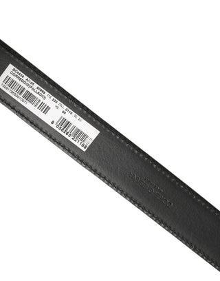 Black Classic Leather Gold Tone Buckle Belt