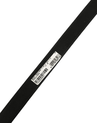 Black Leather Double Wrap Metal Buckle Belt