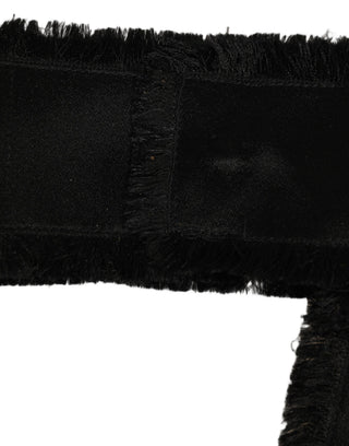 Black Velvet Wrap Around Tie Cintura Belt